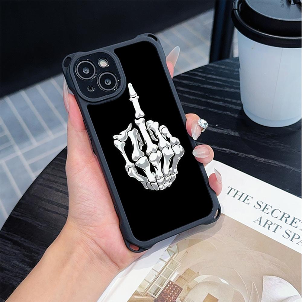 Ae80 Gesture Greeting Design Art Soft Phone Cases for iPhone 16 15 14 13 12 11 Pro Max 8 Plus XR with Wrist Strap Lanyard Corner Protection Back Cover