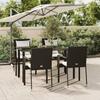 Vidaxl 5-Cz. Garden Furniture Set With Cushions, Black, Poly Rattan