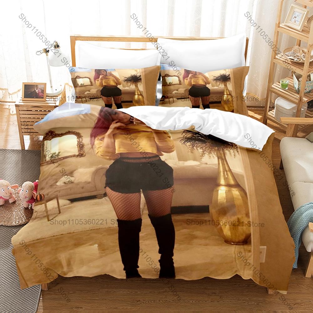 SSSniperWolf 3PCS Bedding Set, Duvet Cover + 2 Pillowcases, Influencer Print Soft Microfiber for Fans Daily Decor