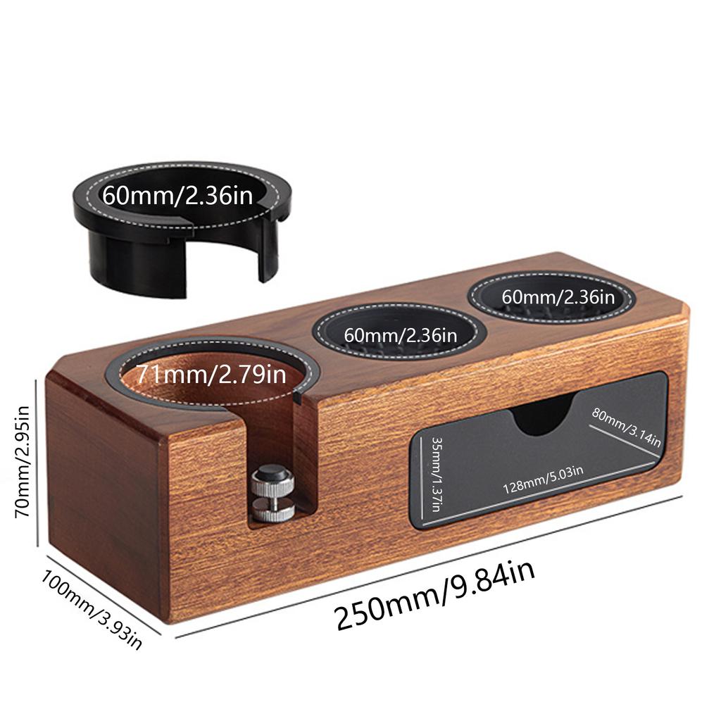 Holz Tamperstation mit Schublade Kaffee Werkzeug Kaffee Tamperstation Praktischer Tamping Ständer Geeignet für Verschiedene Orte