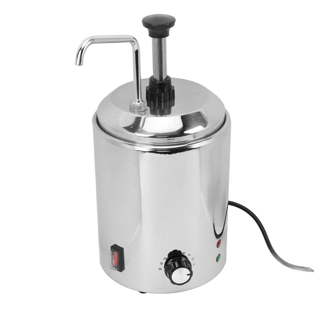 Hot Nacho Cheese Warmer with Pump Stainless Steel Temperature Adjustment 360 Degree Rotation