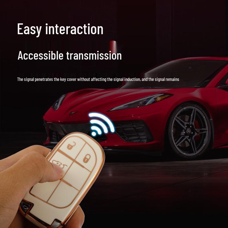 Jeep Compass, Renegade, Cherokee, Grand Commander Gold Edge Car Key Case