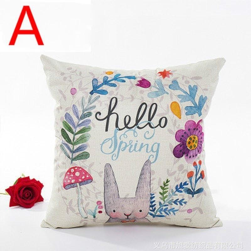 1 шт. наволочка 45x45 см Счастливой Пасхи Украшения для дома Пасхальный кролик Узор Наволочка Свадебные принадлежности A
