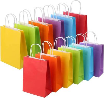 12 stücke Kleine Kraft Papier Tasche mit Griffen Festival Geschenk Tasche Hohe Qualität Süßigkeiten Einkaufstaschen
