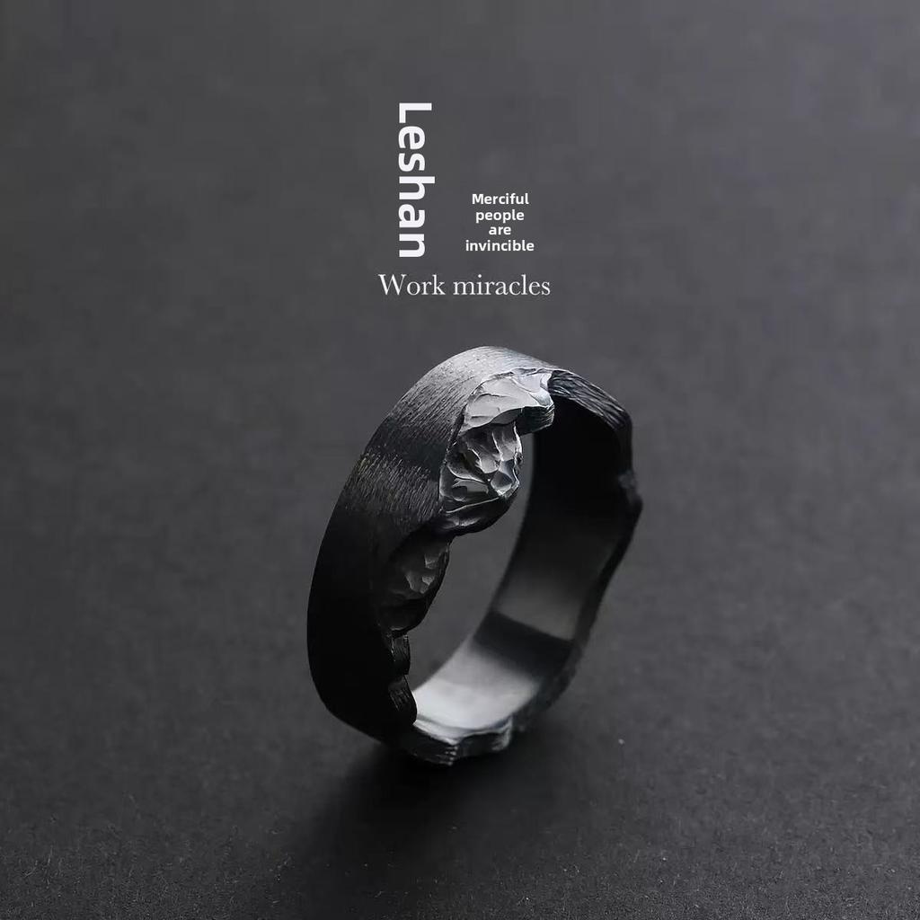 Ring Men's Tide Advanced Sense Index Finger Female Couple Ring Niche Design Titanium Steel Does Not Fade