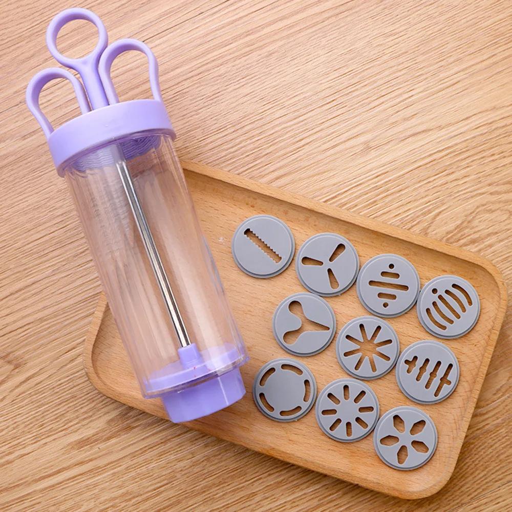 1 Set Cream Cookie Press Maker DIY Biscuit Syringe Mould Baking Icing Piping Cream Cake Tool Set Squeezing Gun Kitchen Bakeware