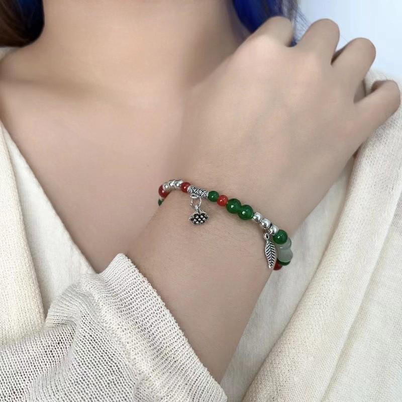 Chinese Retroinspired Style Alloy Bracelet For Women With Beads Geometric