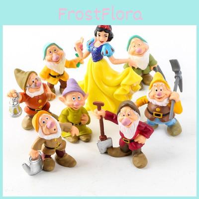 Enchanting Collection Of 8 Princess Snow White And Seven Dwarfs Figurines For Children