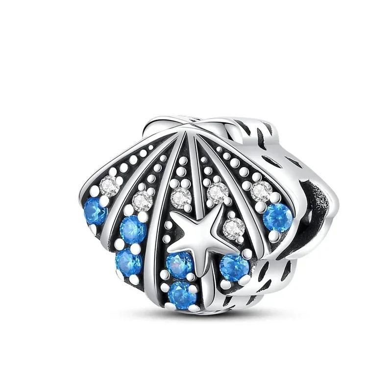 Kupfer Blau Ozean Serie Perlenanhänger Passend Für Das DIY Armband Der Marke Damenschmuck Freundin Geschenke