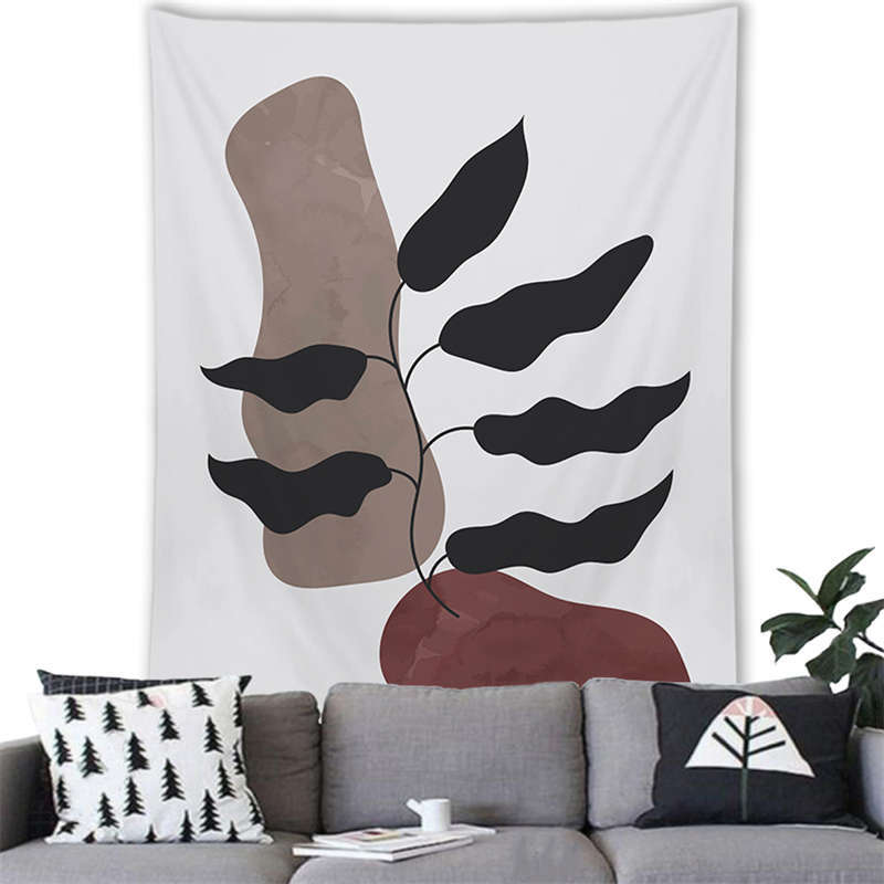 

Nordic Morandi Fresh Plants digitalprinted polyester tapestries living rooms bedrooms macrame wall hanging room decor aesthetic 74x94cm(29x37in)