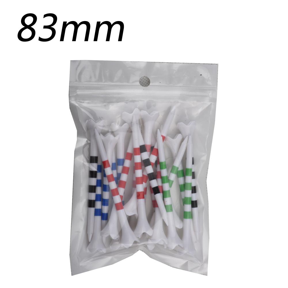 20pcs/Bag Plastic Golf Tee With Red/Black/Blue/Pink/Green Stripe Marking, Durable, Golf Supplies