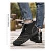Winter Cotton Boots, Warm and Thick, Plus Size Cotton Shoes with Soft Soles, Men's Mid Top Snow Boots