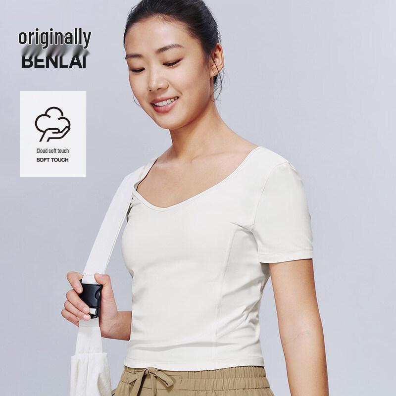 BENLAI Women s Cloud Soft V-Neck Short Sleeve Yoga T-Shirt XL