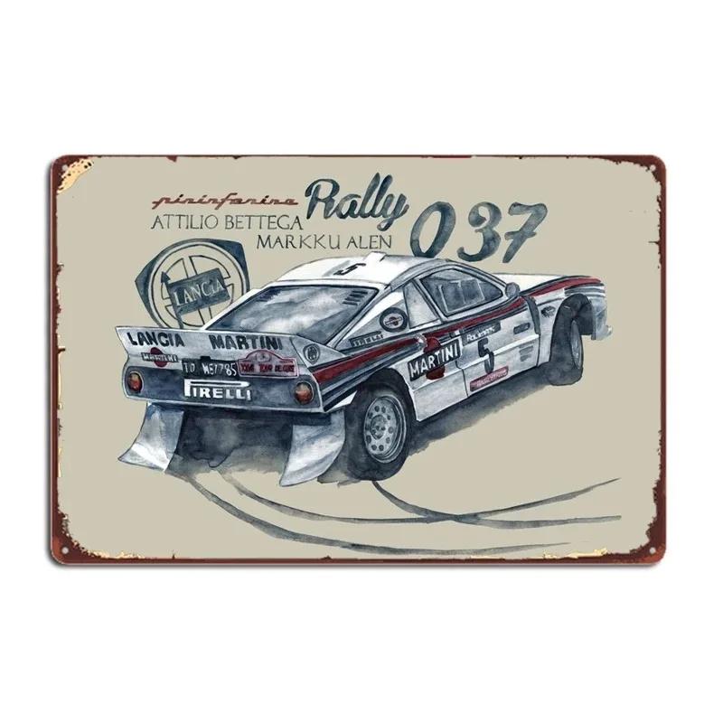 Racing Car 1985 Race Rally Metal Tin Sign Plaque Poster for Bar Club Wall Retro Home Vintage Wall Plate 12x8 Inch