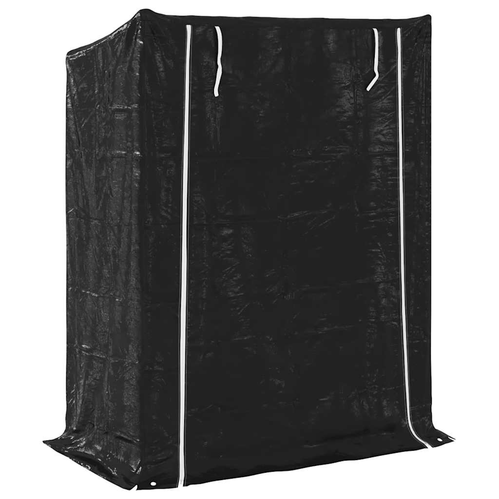Firewood Rack with Rain Cover 150 x 80 x 200 cm Galvanized Steel