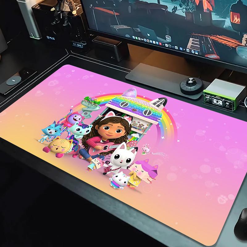 Gabby Dollhouse Color Mouse Pad Large Gaming Table Cushion Non-slip Laptop Tablet Big Mousepad XXL Mat Mini PC Playmat With Lock edge