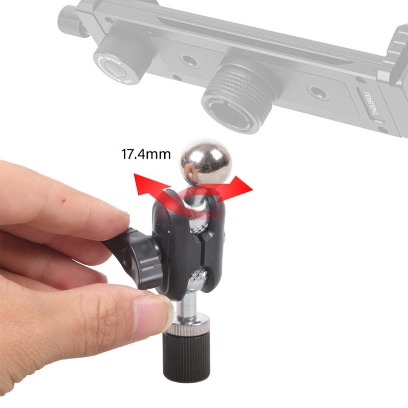 Plastic Metal Ball Head Adapter with 360 Rotation Capability for 1/4 to 17.4mm Conversion for Photography Vlog