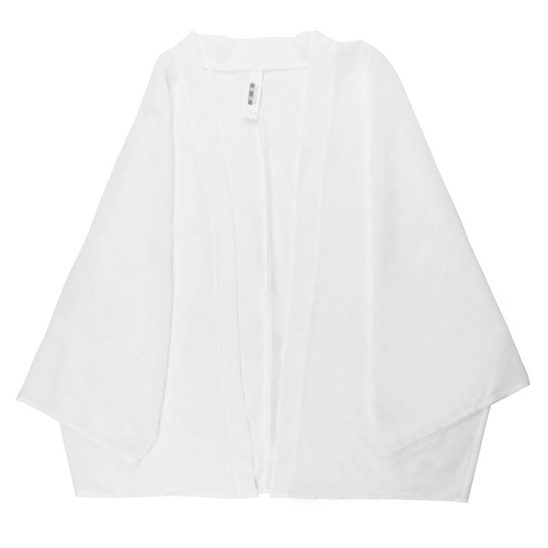 Women's White Summer Chiffon Cardigan - Lightweight, Stylish Sunscreen Top