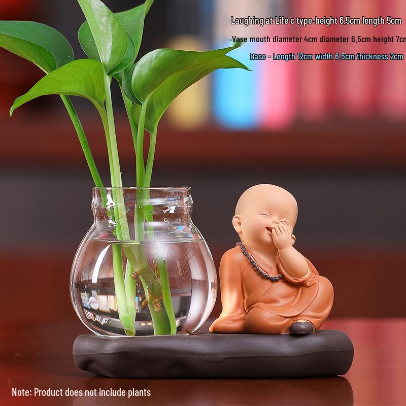 Little Monk Hydroponic Vase: Creative Home and Office Decor