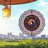 25.4cm 2D Yin Yang Flower Wind Spinner 360° Rotating Hook Laser-Cut Metal Mandala Decor Indoor Outdoor Gift