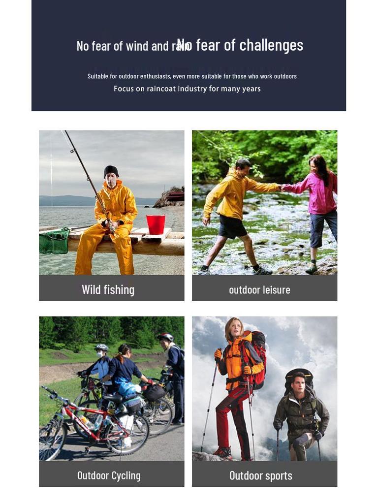 Full-Body Waterproof Riding & Hiking Reflective Raincoat and Pants Set