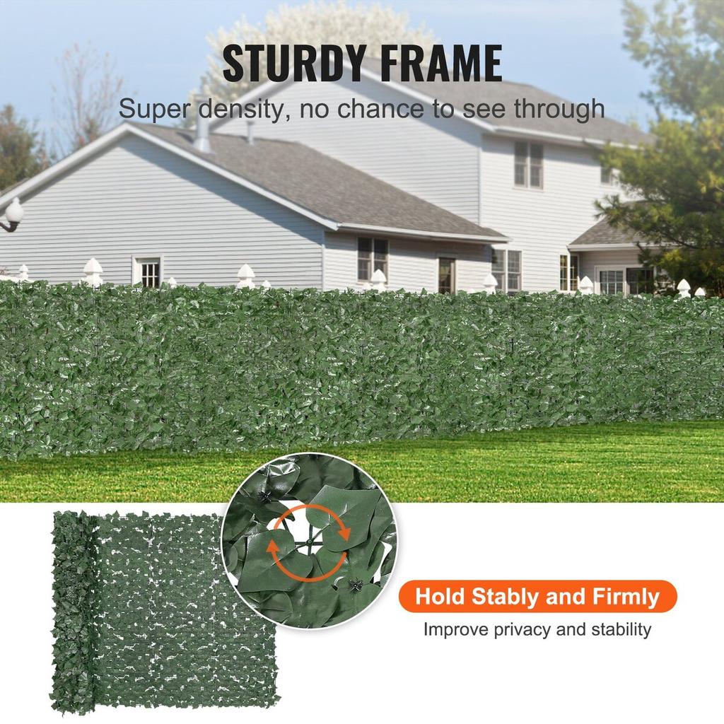 Ivy Privacy Fence, 1500 x 2490 mm Artificial Green Wall Screen, Greenery Ivy Fence with Strengthened Joint, Faux Hedges Vine Leaf Decoration for