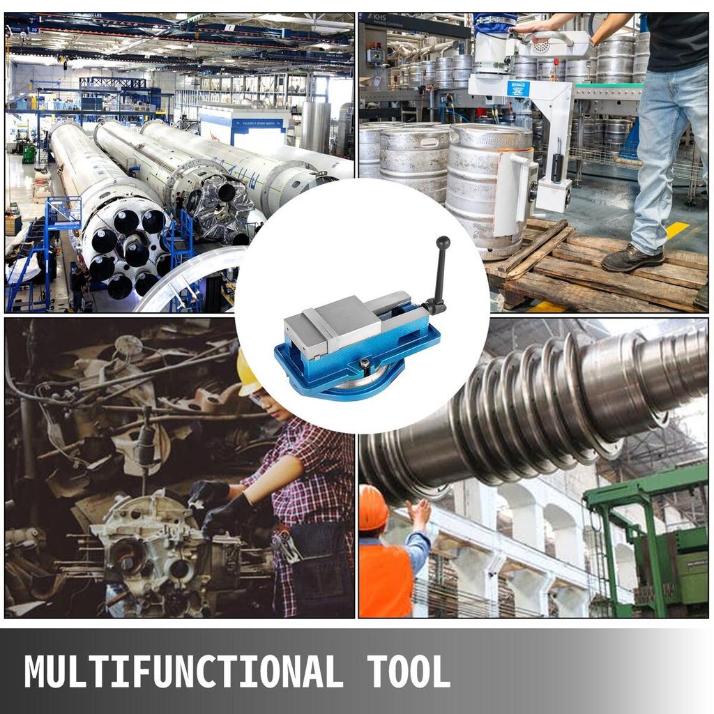 Precision Milling Machine Vise 4 Inch Accu Lock Swivel Base Clamping Vise 360 Degrees Scale Bench Vice Clamp 100mm Width for Milling Drilling Machine