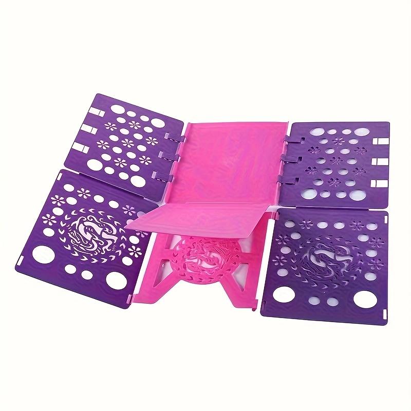 Durable Plastic Shirt Folding Board with 6 Colorful Laundry Folders - Ergonomic Design for Quick Drying, Space-Saving Clothes Organizer for Adults