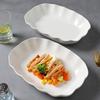 Heat-resistant Ruffled Edge Serving Plate Rectangular Meal Plate Artistic Steamed Fish Plate  Soup
