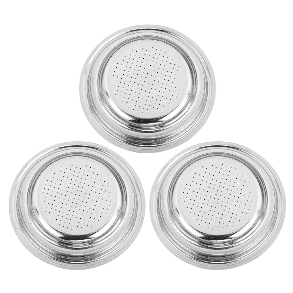3pcs Stainless Steel Coffee Filter 51mm Pressurized Filter Basket Reusable Coffee Powder Filter Bowl