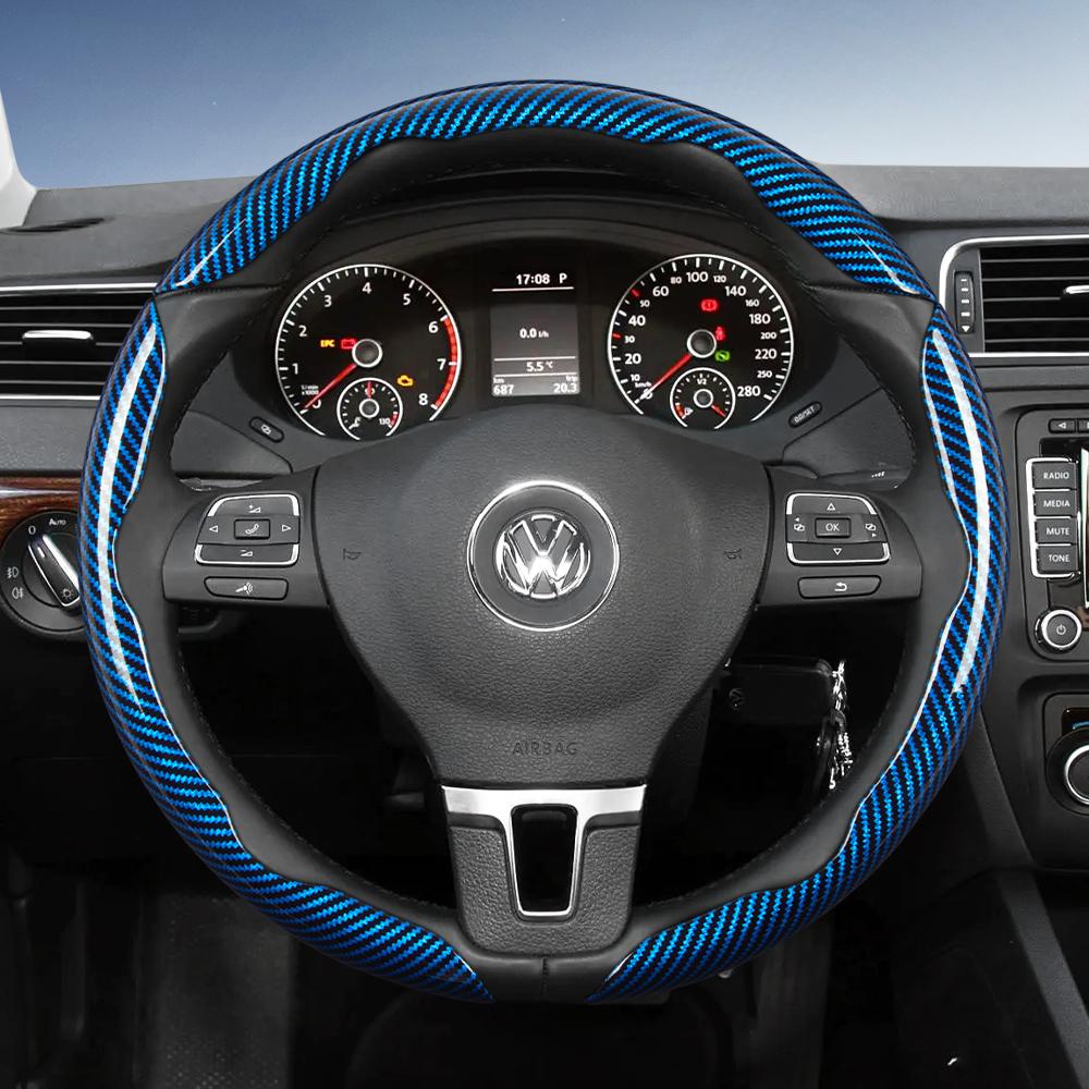 

Підходить для Volkswagen Кермове колесо з текстурою вуглецевого волокна зі сегментованим дизайном швидкого зняття, Міцне, для Tiguan Golf T-Roc Polo Passa