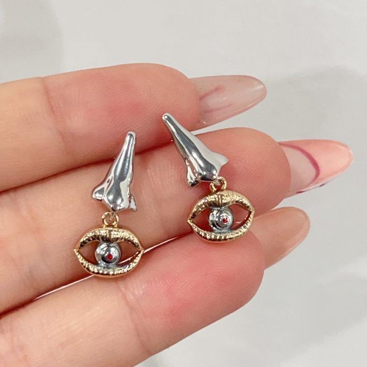 Fashionable European and American Facial Feature Long Stud Earrings
