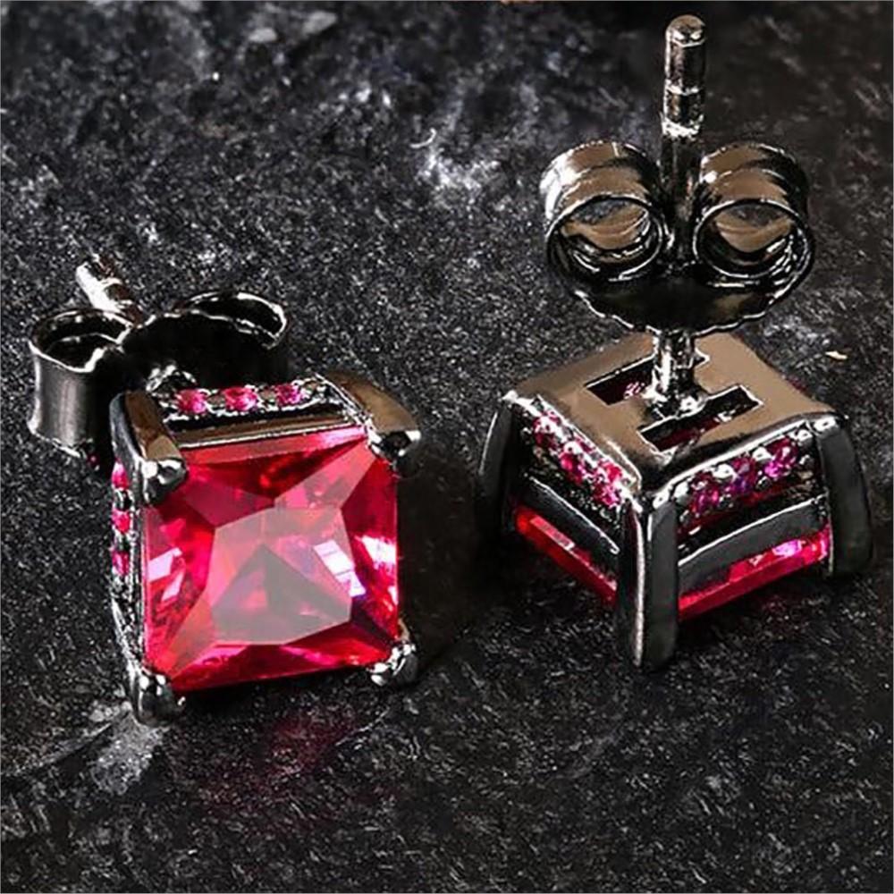 Gotische Nieten Quadrat Zirkonia Punk Stil Ohrringe Für Männer Frauen Charme Bunt Cool Ohrringe Für Männlich Weiblich Schmuck OHE147