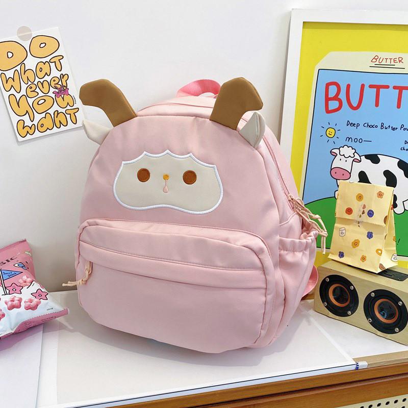 Charming Cartoon Sheep Design Backpack Spacious Trendy Gender Neutral Waterproof Laptop Bag