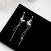 925 Silver Crystal Butterfly Chain Tassel Earrings