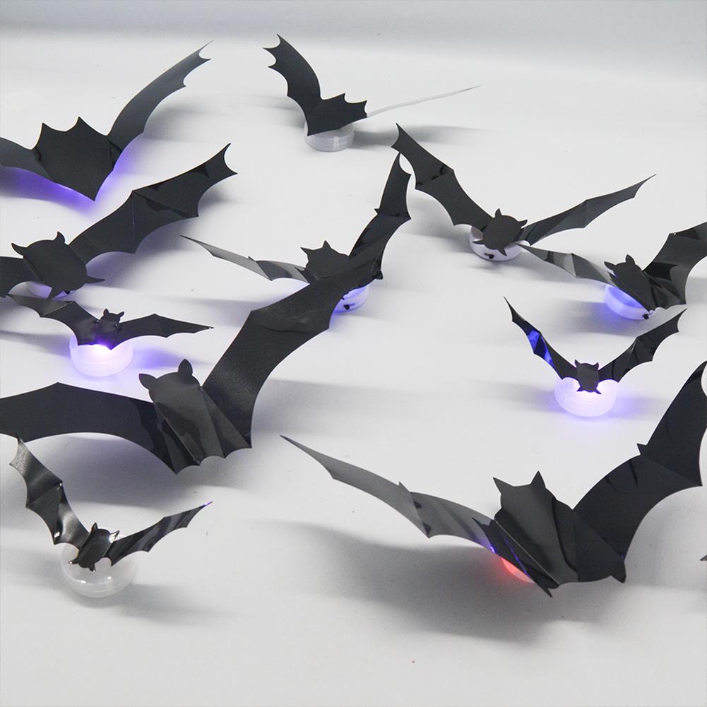 48 PCs Halloween Bats Wall Decor Glow In The Dark Bats Decorations Wall Stickers for Halloween Party Bedroom Window Decorations