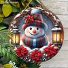 Wooden Christmas Sign with Adorable Snowman Pattern - Navidad Sign for Front Door, Wall Hanging Decor - Ideal Christmas Decoration