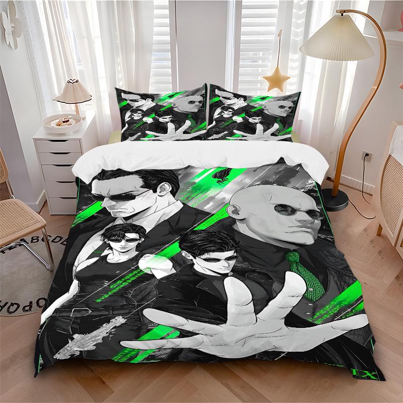 

3pcs The Matrix Bedding Set, Soft Polyester Duvet Cover and Pillowcases Machine Washable Seasons all suitable 43 135x200cm