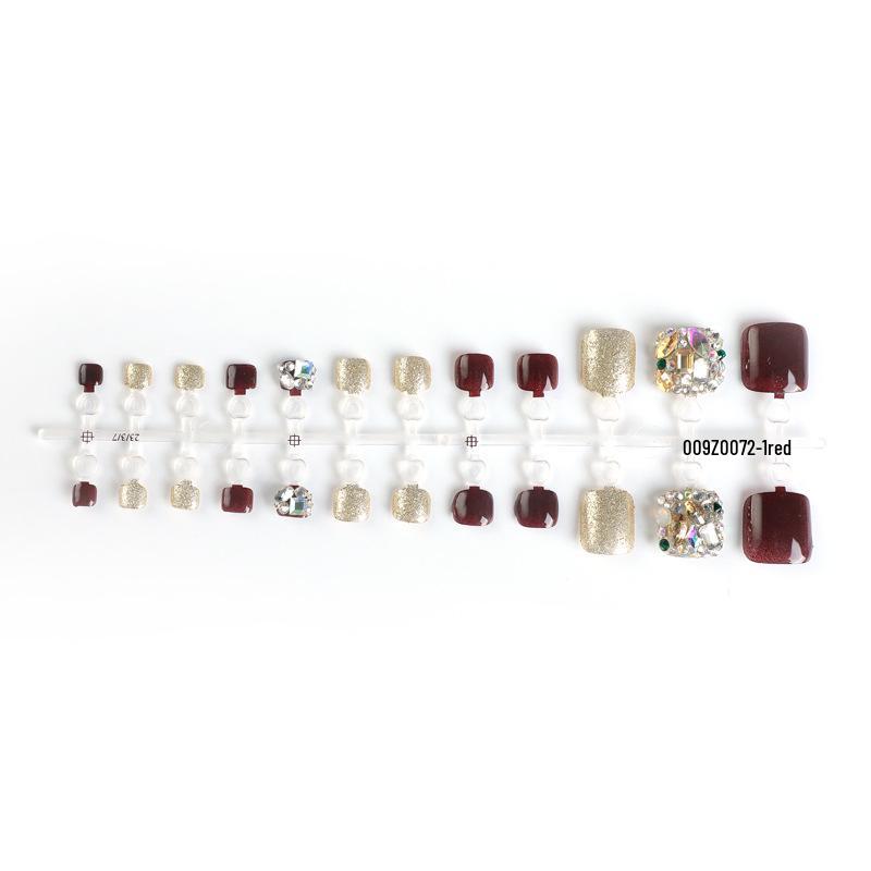 

Осенние стразы, блестящие съемные накладные ногти на ногах - Носимые типсы для ногтей с наклейками для нерегулярного маникюра