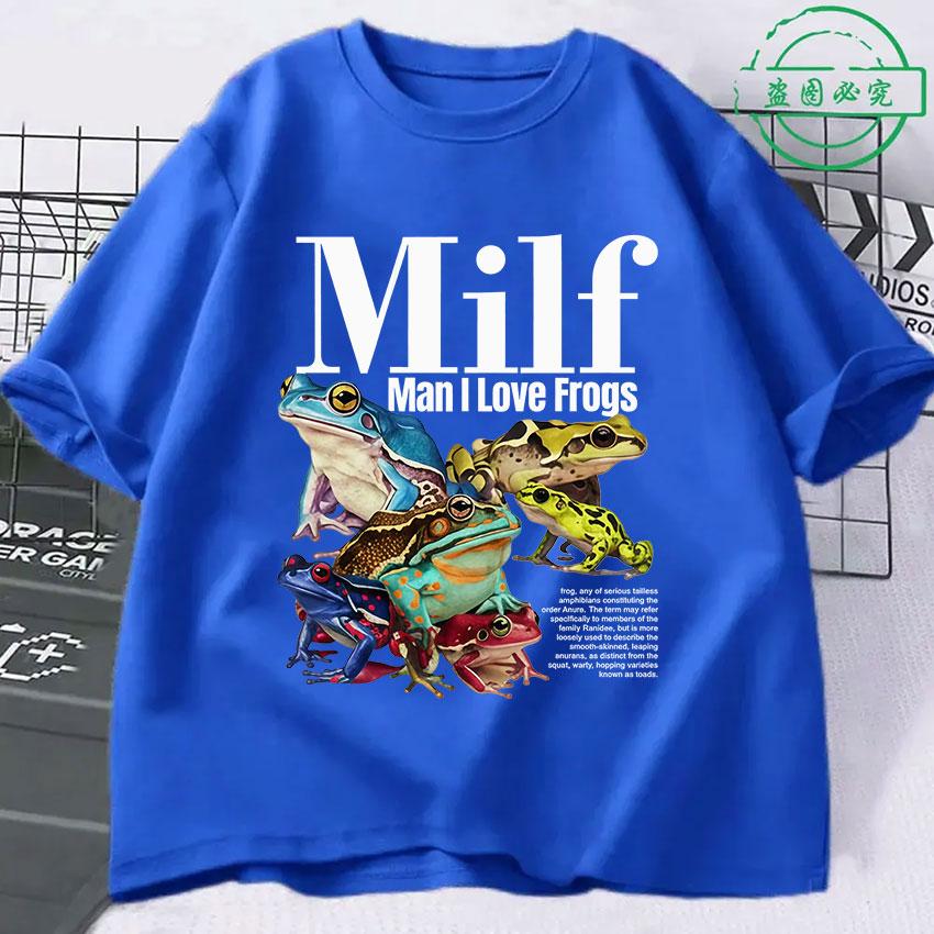 Unisex I Love Frogs Funny Meme Graphic T-Shirt Unisex Women Fashion Harajuku Short Sleeve T Shirt Retro Oversized 100% Cotton T-Shirts
