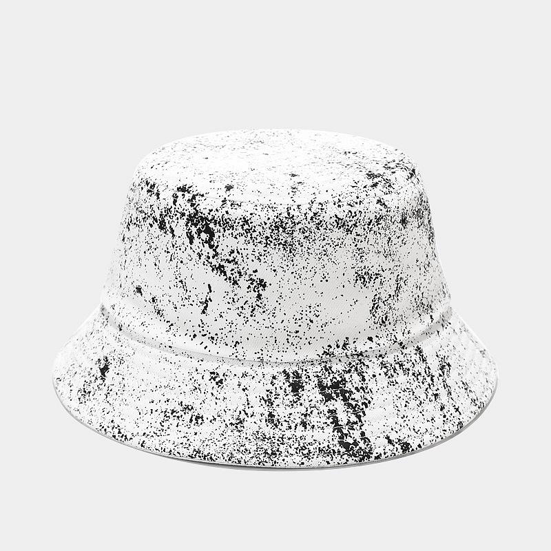 Starry Sky Tie-Dye Fisherman Hat for Women, Trendy Outdoor Casual Sun Hat for Men, Foldable Color-Block Bucket Hat белый