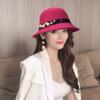 New hat women's fashion British woolen cornice hat woolen hat spring and autumn basin hat bucket hat retro top hat