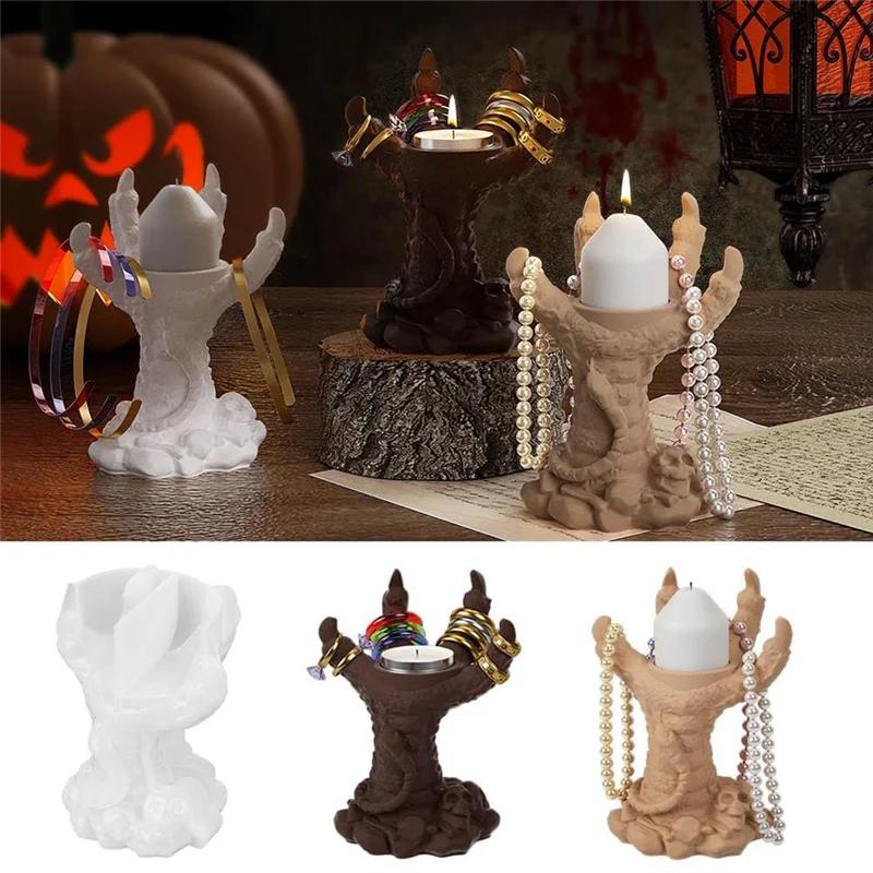 3D Dragon Claw Silicone Mold, Demon· Ghost Hand Resin Clay Candlestick Casting Mould For Resin Candle Mold-B51B