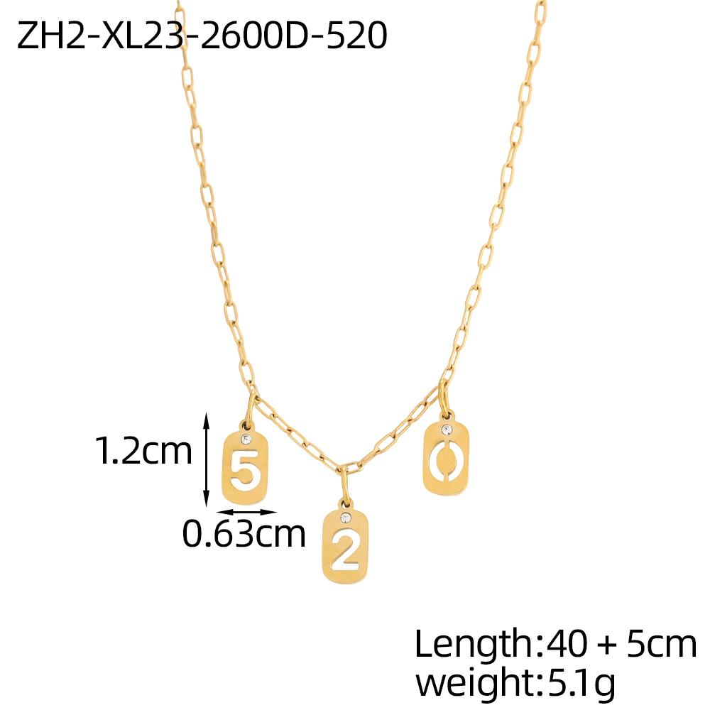 

CARLIDANA Personality DIY Number Stainless Steel Digital Gold Plated Pendant Charm Necklace Accessories Jewelry Making Women Men