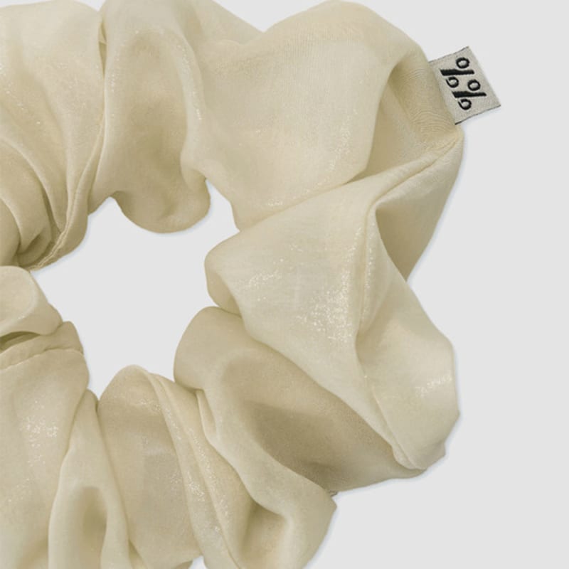 Symmetric Percent Twinkle Scrunchie - M / Beige