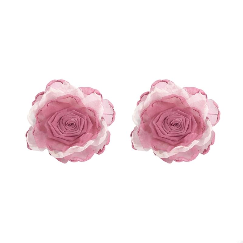 62KD 2 Piece Artificial Flower Curtain Tiebacks Metal Spring Clips for Window Drapes Drapery Holdbacks Clamps Room Decoration