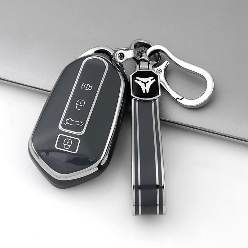 Premium Soft TPU Car Key Case Cover Shell for Ruilan Geely LIVAN 7 8 9 X3 PRO Key Rings Keychain Bag Accessories