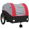 VidaXL Bicycle Trailer, Transport Cart with Safety Flag, Bicycle Stroller with Wheels and Hitch, 94146