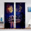 Paesaggio da Sogno Vista Notturna Fuochi d'Artificio Cielo Stellato Tende di Tulle per Decorazione Soggiorno Camera da Letto Chiffon Leggero Voile Tenda da Finestra