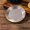 Retro Stainless Steel Round Snack Plate - Old-fashioned Barbecue Sauce Tray with Bone Dish Design